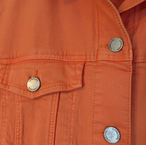 Liverpool Los Angeles Orange Jeans Jacket. Sz. Large - Picture 10 of 12